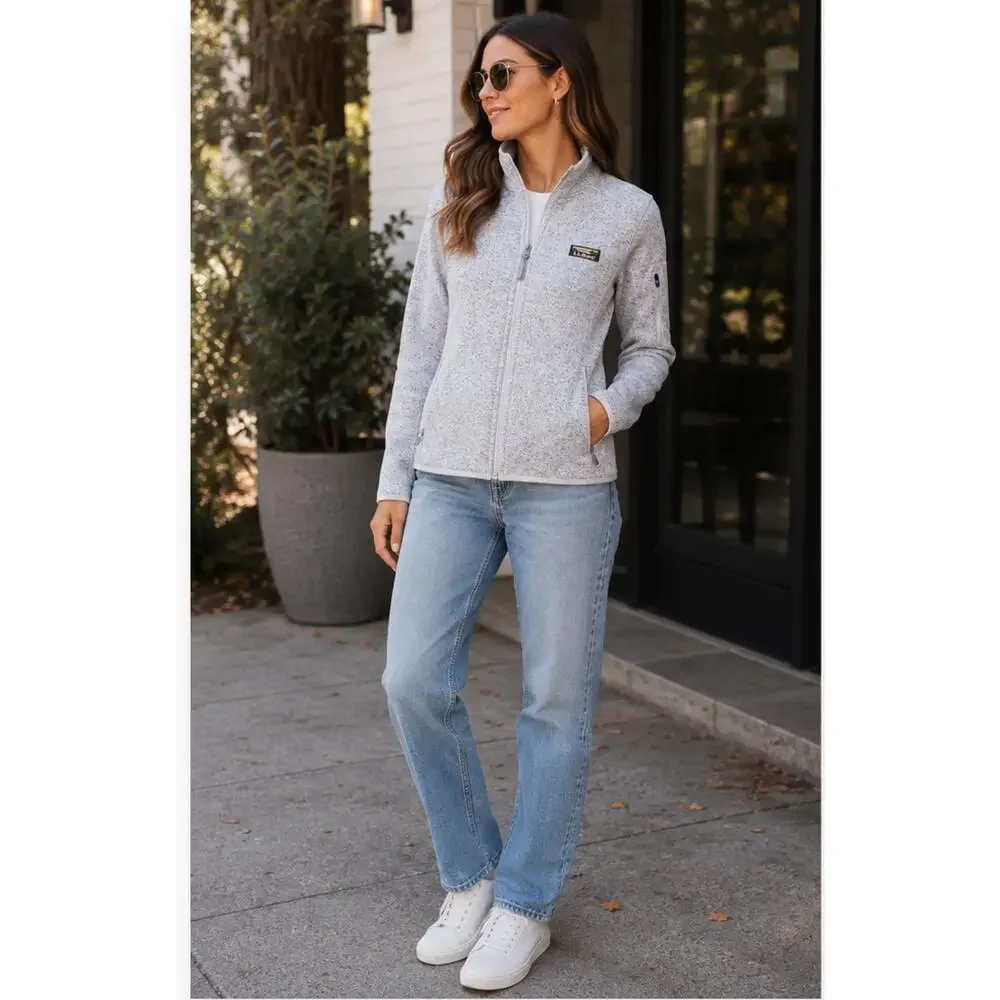Women's LL Bean Sweater Fleece Full Zip Jacket Size Small